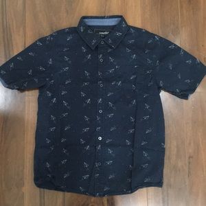 Navy blue button down shirt